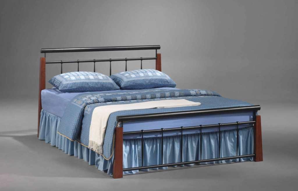 Kobi King Single Bed Frame In Light Oak with Silver Iron
